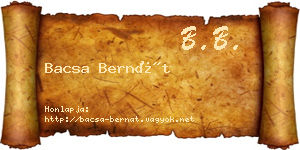 Bacsa Bernát névjegykártya